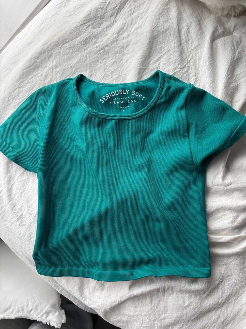 Aeropostale Teal Short Sleeve Seamless Top